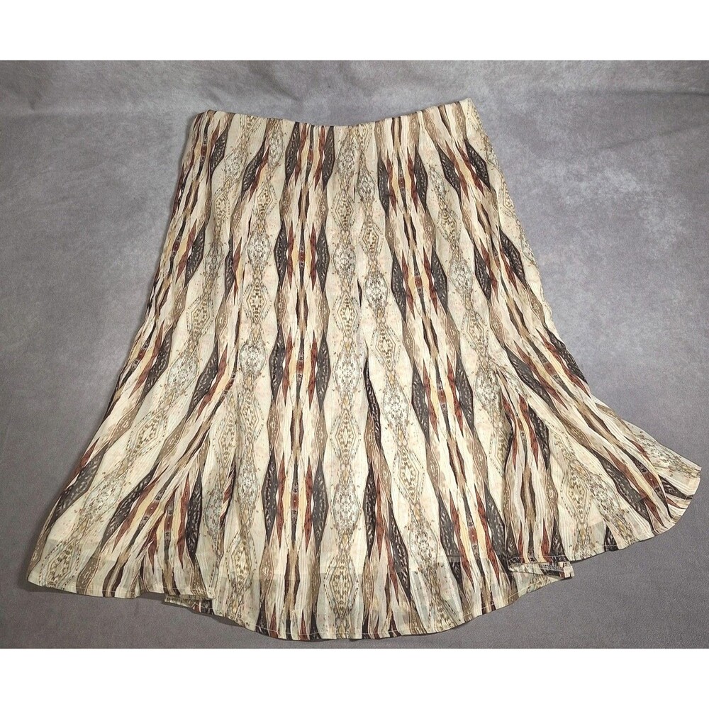 Dress Barn 2X Multicolor Flowy Lined Skirt Zipper Polyester Shimmer